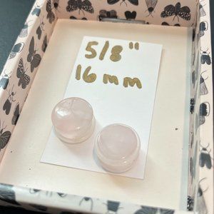 Rose quartz single flared plugs gauges 5/8 16mm, $10 when bundled